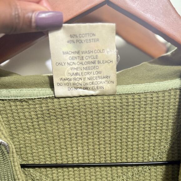 Southpole Y2K Vintage Waffle Knit Full-Zip Hoodie Army Green XL Streetwear - Picture 6 of 9